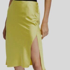 ATM Anthony Thomas Melillo Yellow Satin Crepe Women's Skirt Sz XS